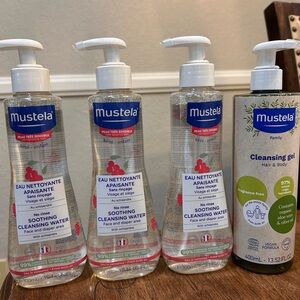 Mustela Soothing Cleansing Water 10.14fl Oz Lot of 3 & Cleansing Gel 13.52fl Oz
